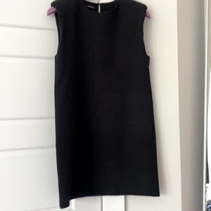 Zara padded shoulder mini dress in black XS
